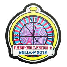 No Minimum Quantity Custom Cheap Embroidered Logo Colorful Clock Pattern Embroidery patch for clothing